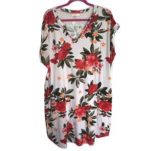 Bobbi Brooks floral Shirt Dress Size 2X